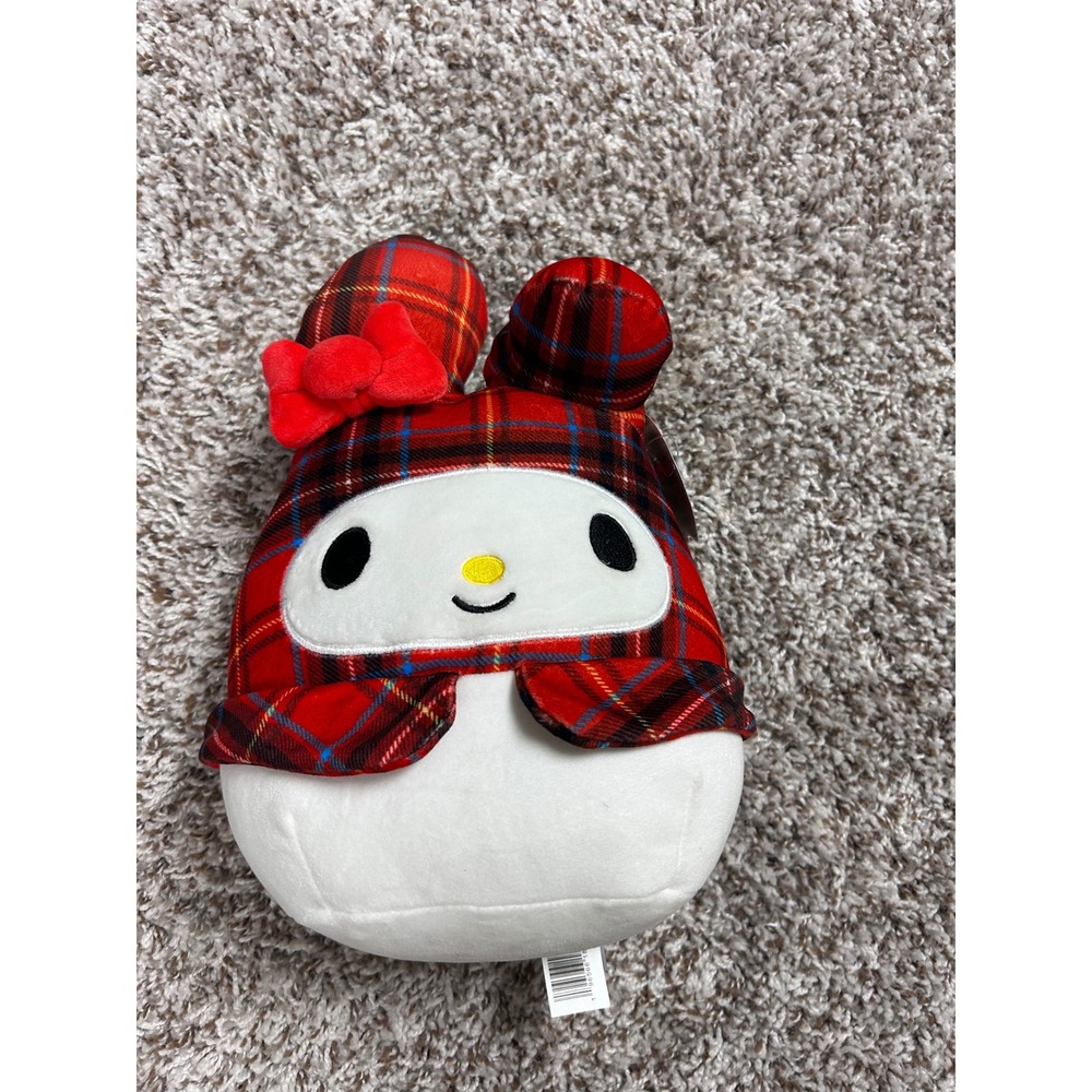 Squishmallows Sanrio My Melody Red Plaid Holiday Plush Kellytoy NWT